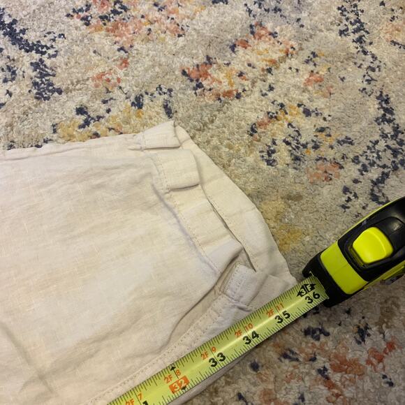 Rachel Roy 100% Linen Cream Cargo Casual Utility Resort Pants Size XL - Picture 6 of 8